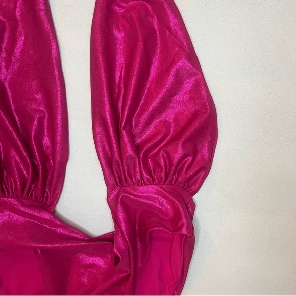 Urban Outfitters Out From Under Marina Metallic Pink One Piece Swimsuit Sz M NWT - Picture 8 of 16